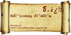 Bölcskey Ádám névjegykártya